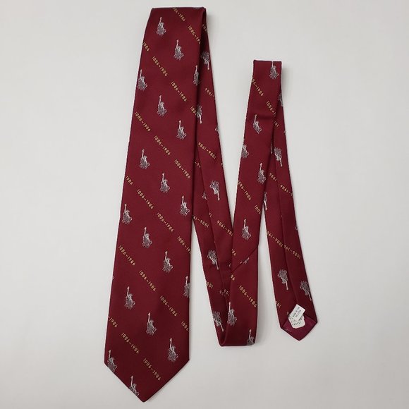 Vintage Mens Ties Silk Blend With Statue Of Liberty Prints Made in USA - Picture 1 of 8